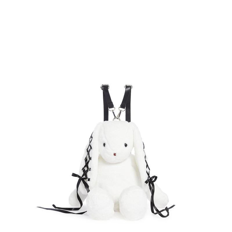 Cuddly Bunny Plush Backpack - White