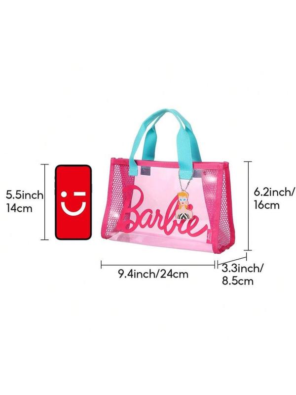 MINISO Barbie Sunshine Shine Series PVC Lunch Bag Portable Travel Cute Girls Storage Bag