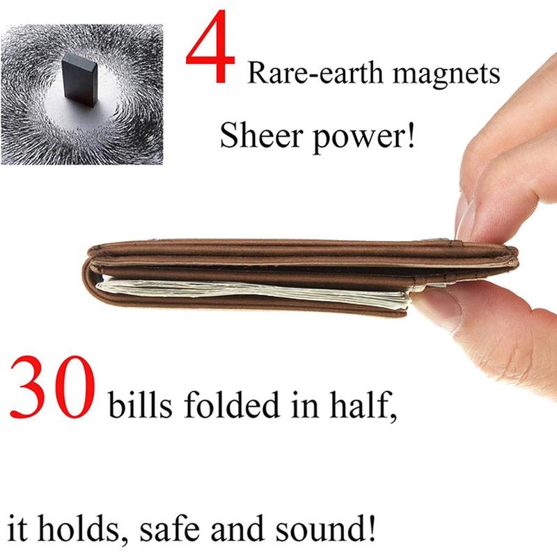 Upgrade Genuine Leather Magnetic Front Pocket Money Clip Wallet RFID Blocking-Thanksgiving Gifts Christmas Gifts-06