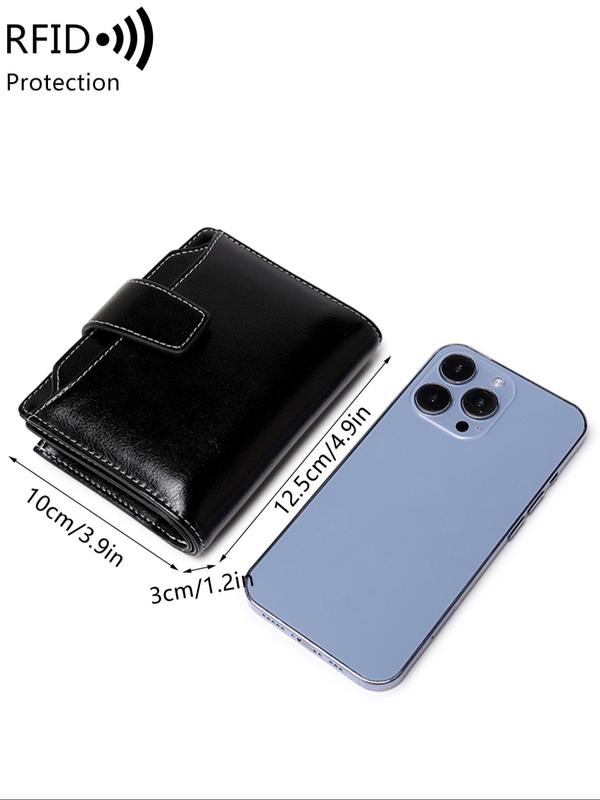 Women's Simple Style Plain Color Card Holder Wallet, Casual Trendy Pu Leather Versatile Short Wallet, Fashionable Wallet for Daily Use