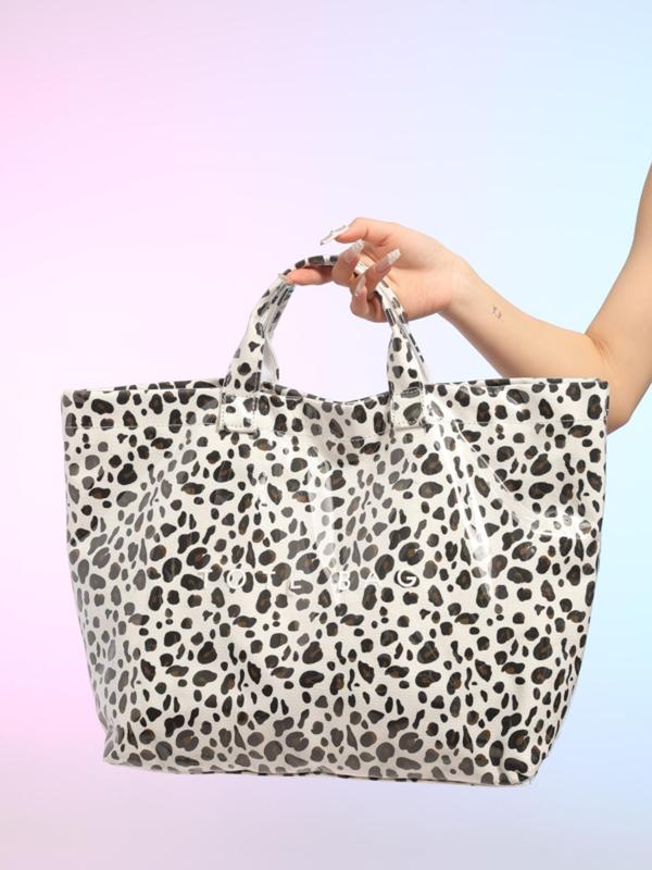 Fashion Leopard Pattern Tote Bag, Lightweight Large Capacity Shoulder Bag for Women, Casual Trendy Versatile High-quality Daily Commuting Bag, Girl Fashionable Shopping Bag