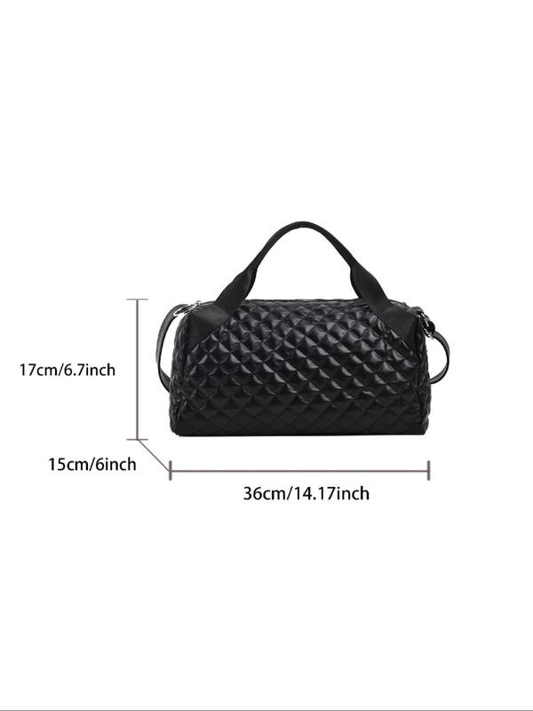 Simple Fashion Quilted Travel Bag, Casual Solid Color Large Capacity Duffel Bag for Women & Men, Fashionable Travel Bag for Short Trip, Business, Daily