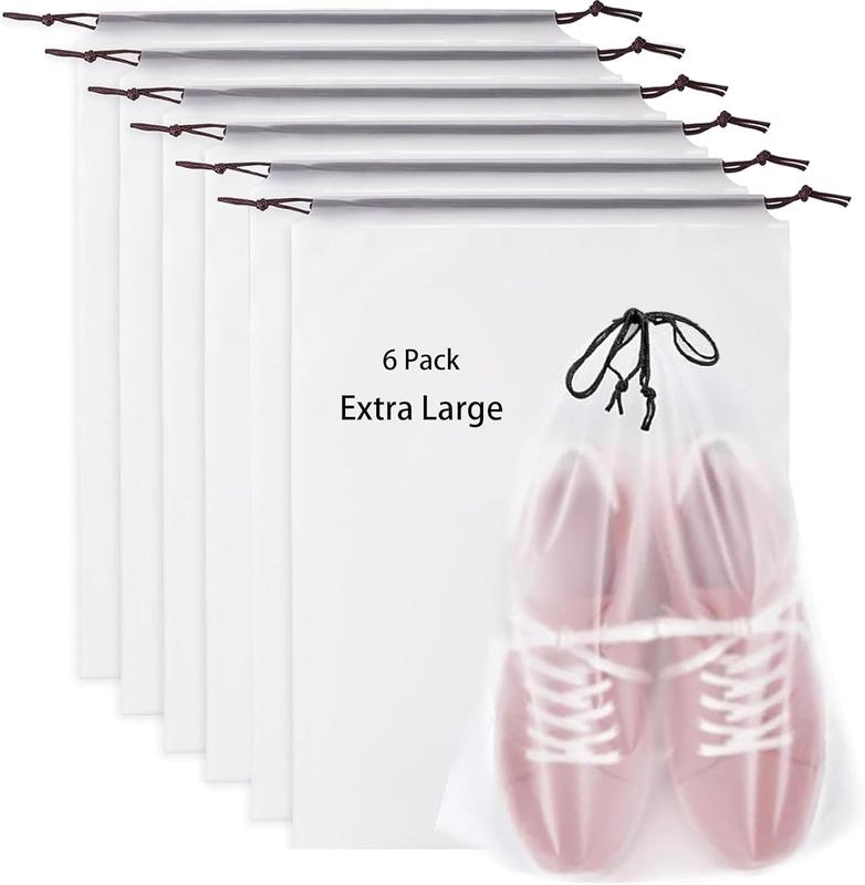 Clear Shoe Bags for Travel 6 count, 17.7