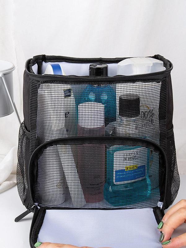 Breathable Mesh Toiletry Bag Wit Hook Design, Hanging Toiletry Bag, Minimalist Large Capacity Makeup Bag, Toiletry Organizer, Toiletry Organizer for Home Bathroom