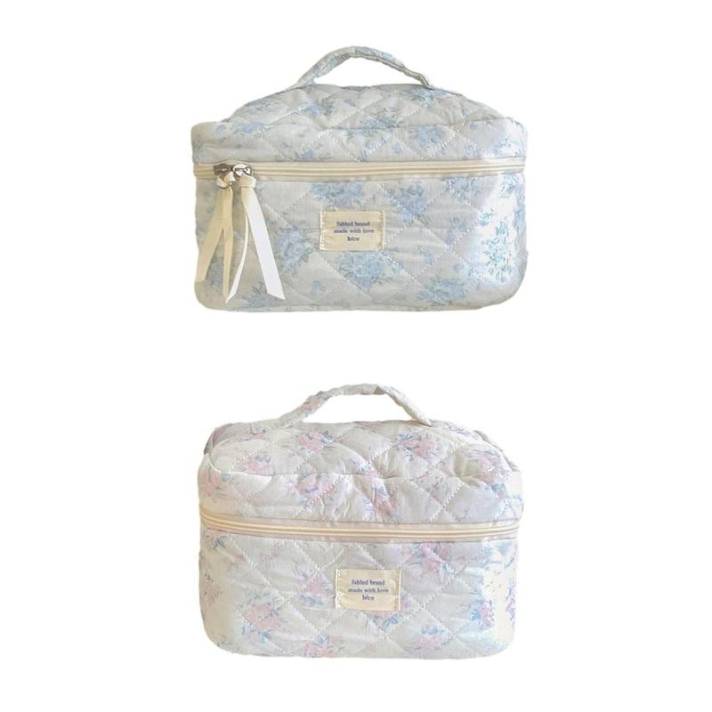 Aesthetic Makeup Bag with Handle Wash Organizer Pouch Floral Makeup Bag for Colleague Family Bridesmaids Friends Gifts