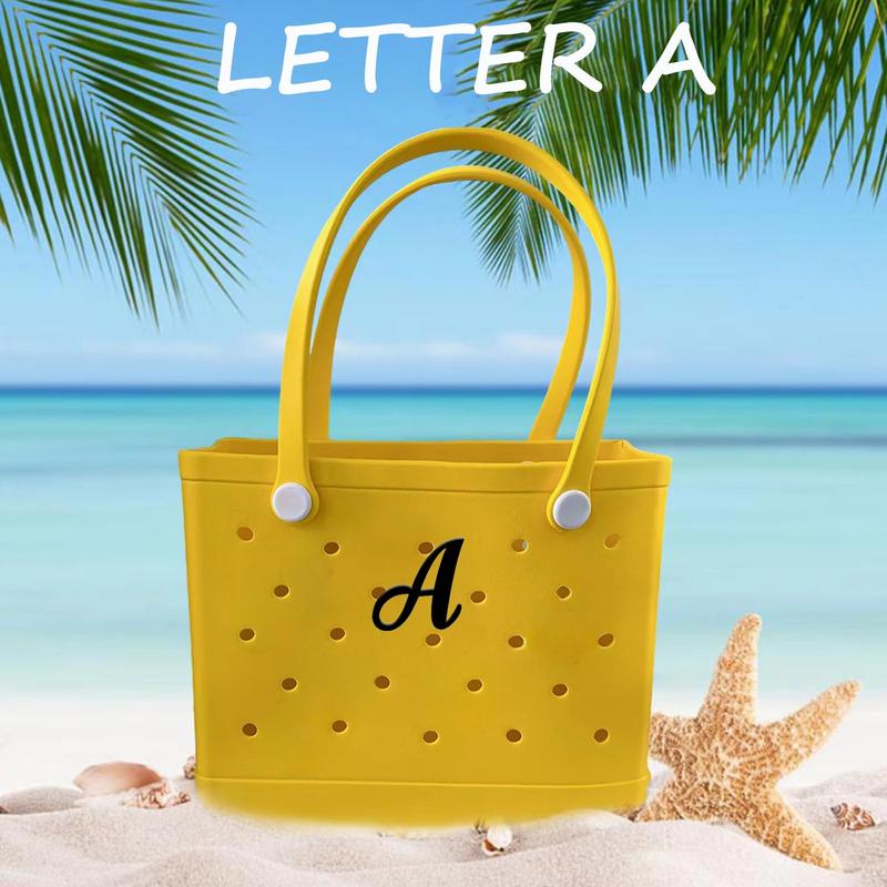 3PCS Bag Charms for Beach Bag Accessories Decorative Beach Bag Charms Insert Alphabet Lettering for Beach Tote Rubber Beach Bag