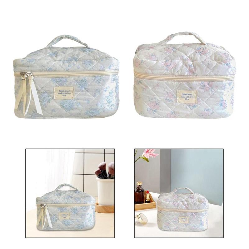 Aesthetic Makeup Bag with Handle Wash Organizer Pouch Floral Makeup Bag for Colleague Family Bridesmaids Friends Gifts