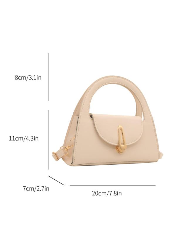 Women's Elegant Solid Color Handbag, Fashionable Buckle Decorated Shoulder Bag for Daily Used, Casual Trendy Versatile High-quality Daily Commuting Bag, Girl Fashionable Shopping Bag