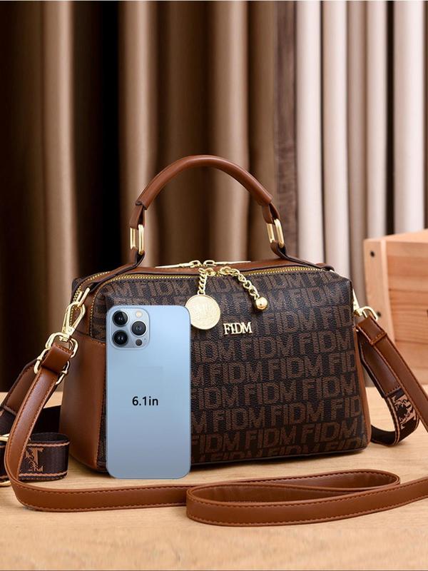 Women's Fashion Letter Pattern Handbag & Clutch Bag & Wallet, Casual Versatile Bag Set, Trendy High-quality Daily Commuting Bag Set