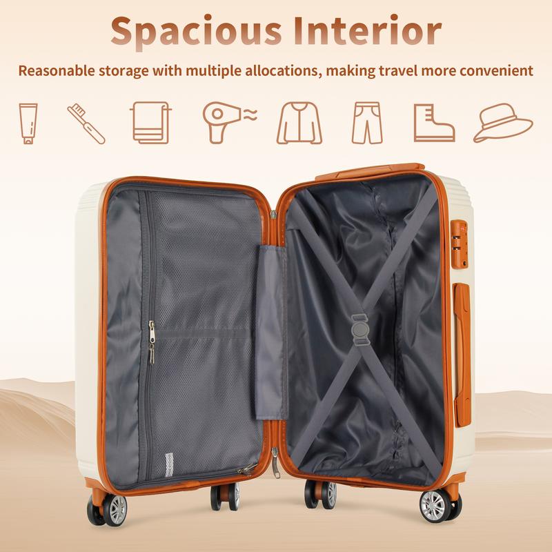 UUH Suitcase Family set,Extra-large capacity hard-sided carry-on luggage with silent wheels, scratch-resistant surface and TSA lock.