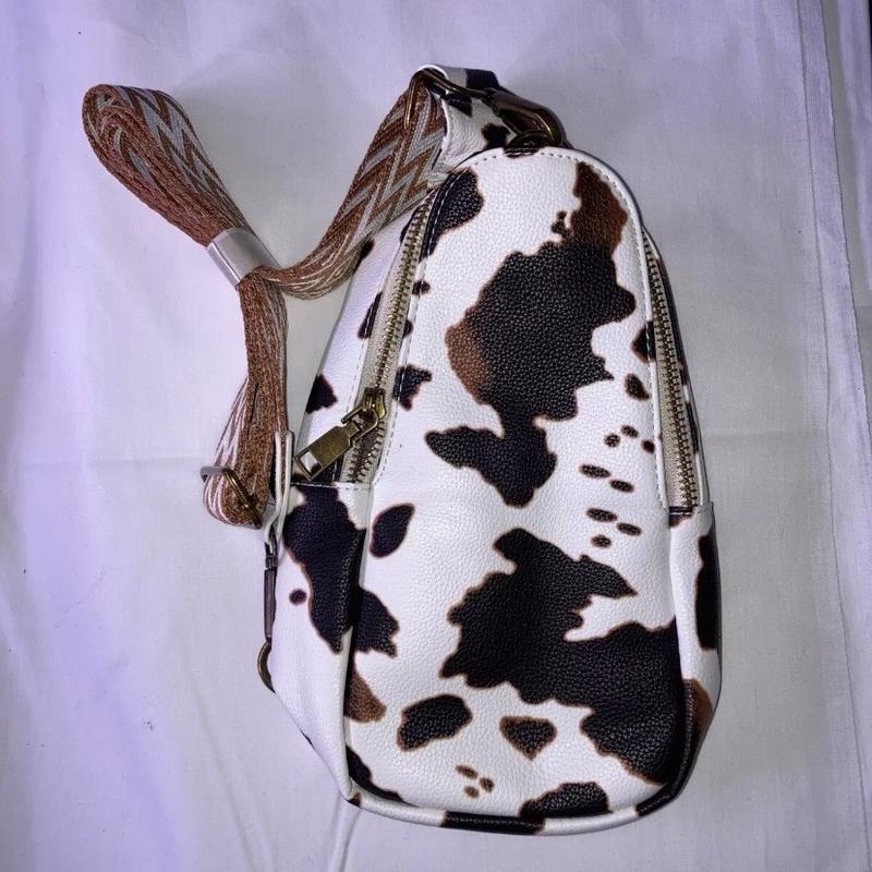 Sling Crossbody Cow Print Bag Women Chest Purse Fanny Pack Shoulder Backpack