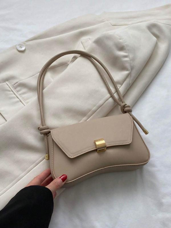 Women's Elegant Solid Color Shoulder Bag, Fashionable Pu Leather Shoulder Clutch for Work & Daily Used, Casual Trendy Versatile High-quality  Commuting Bag