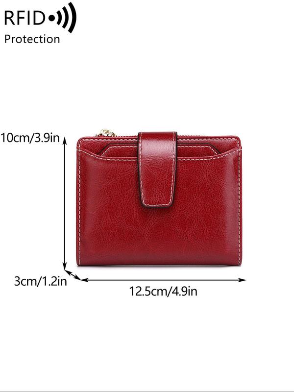 Women's Simple Style Plain Color Card Holder Wallet, Casual Trendy Pu Leather Versatile Short Wallet, Fashionable Wallet for Daily Use