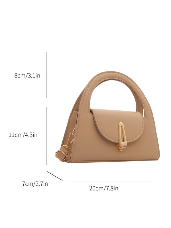 Women's Elegant Solid Color Handbag, Fashionable Buckle Decorated Shoulder Bag for Daily Used, Casual Trendy Versatile High-quality Daily Commuting Bag, Girl Fashionable Shopping Bag