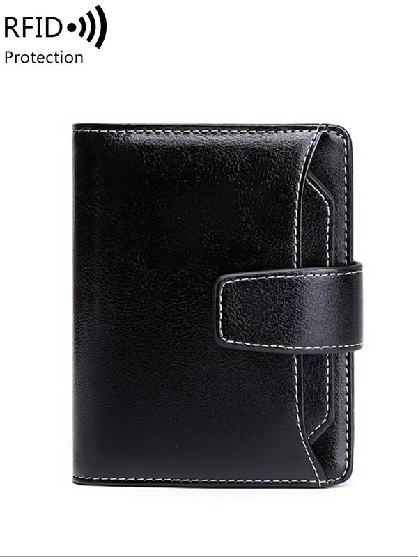 Women's Simple Style Plain Color Card Holder Wallet, Casual Trendy Pu Leather Versatile Short Wallet, Fashionable Wallet for Daily Use