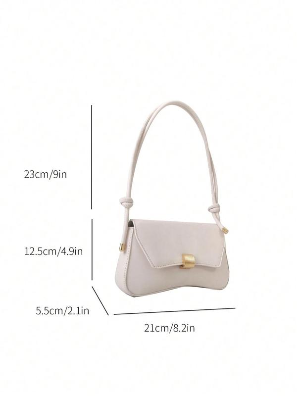 Women's Elegant Solid Color Shoulder Bag, Fashionable Pu Leather Shoulder Clutch for Work & Daily Used, Casual Trendy Versatile High-quality  Commuting Bag