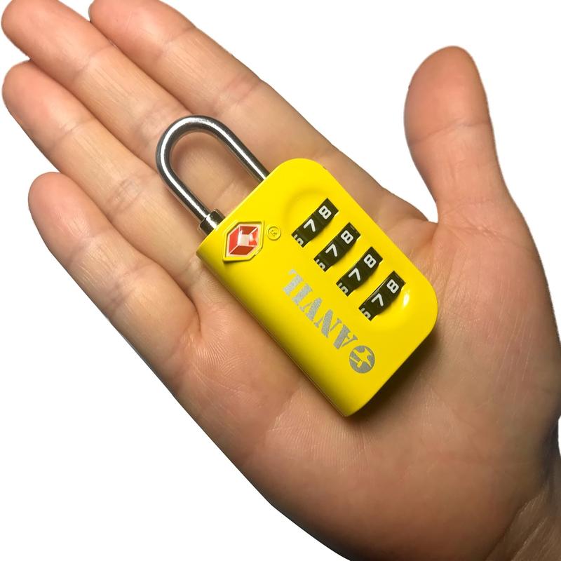 ANVIL TSA Approved Luggage Lock - 4 Digit Combination, 10,000 Combinations, Easy-Read Password Window, Travel Lock for Suitcases, Backpacks, Gym & Student Lockers, Baggage