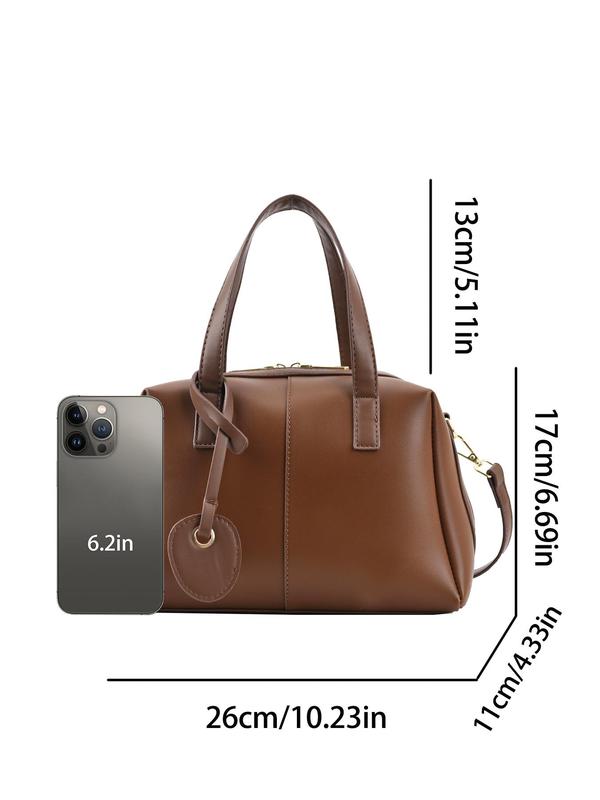 Women's Elegant Solid Color Shoulder Bag, Fashionable PU Leather Crossbody Bag for Daily Used, Casual Trendy Versatile High-quality Daily Commuting Bag