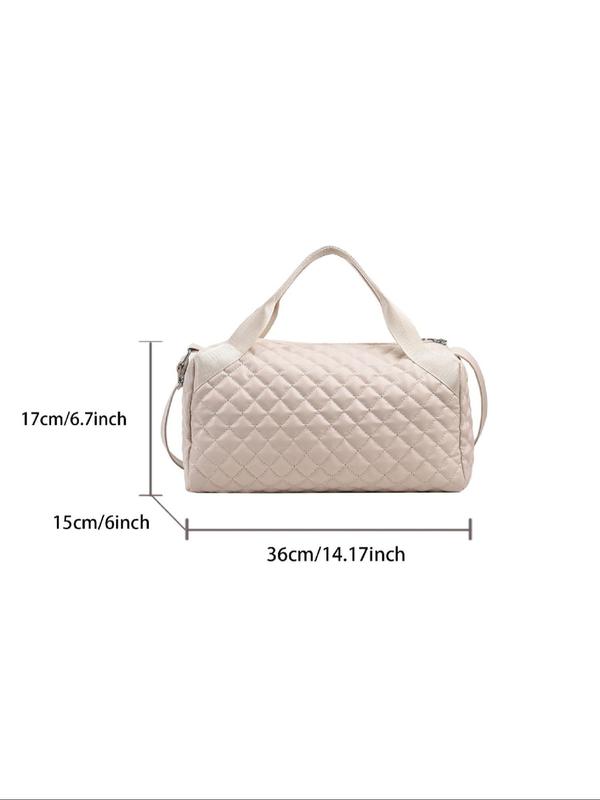 Simple Fashion Quilted Travel Bag, Casual Solid Color Large Capacity Duffel Bag for Women & Men, Fashionable Travel Bag for Short Trip, Business, Daily