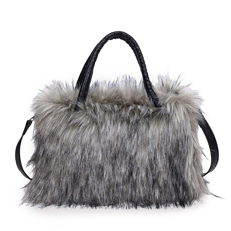 Y2K Inspired Ultra-Soft Luxury Faux Fur Tote Bag - Chic Shoulder Handbag for Fashion-Forward Women