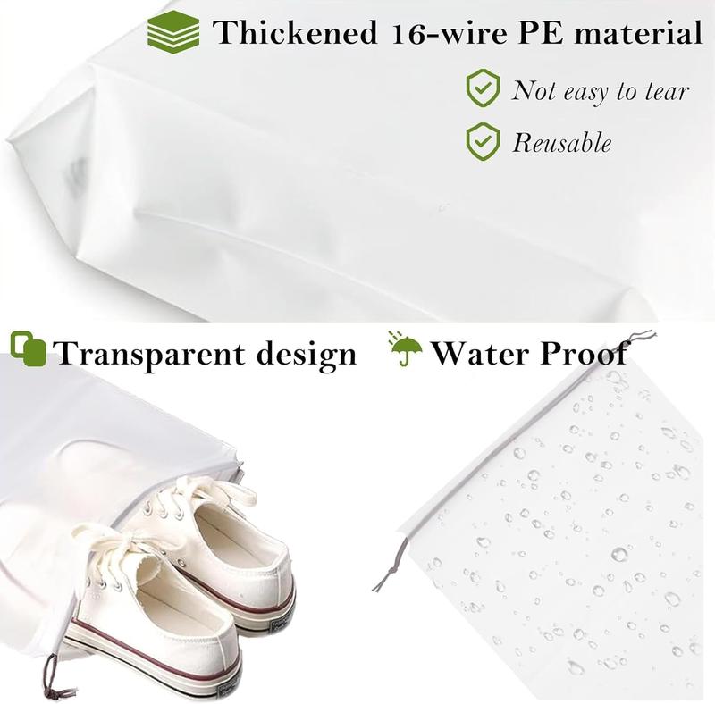 Clear Shoe Bags for Travel 6 count, 17.7