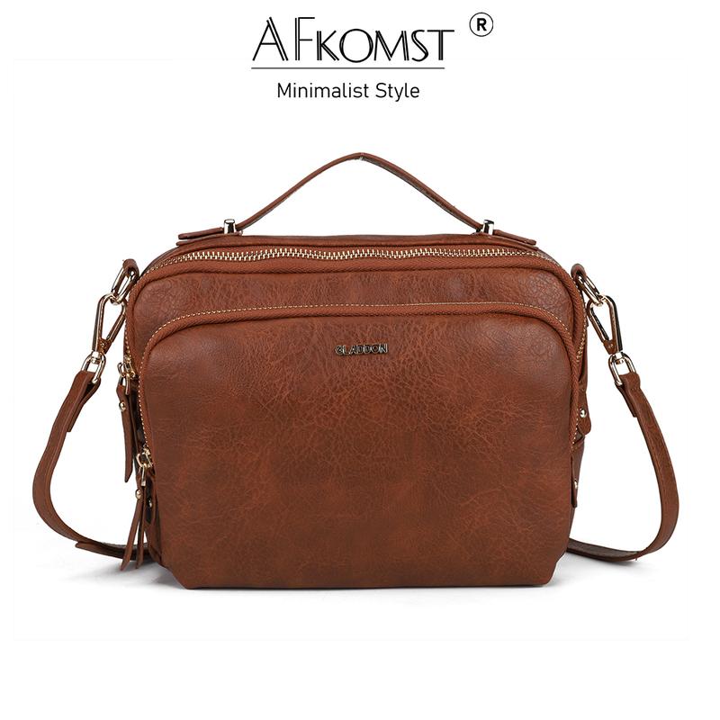 AFKOMST-CT30453C-Multifunctional multi-zipper crossbody bag