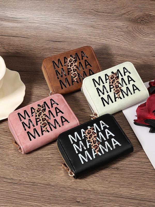 Fashion Letter Pattern Zipper Around Card Holder, Casual Versatile Multi Slot Card Wallet, Simple All-match Bag for Daily Life