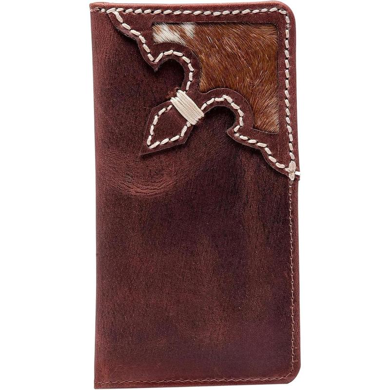 Full-Grain Leather Long Wallet for Men - Classic Bifold Western Wallet for Men - Minimalist Cowboy Wallets for Men - Rodeo wallets for men - Checkbook Cover & Gift for Him