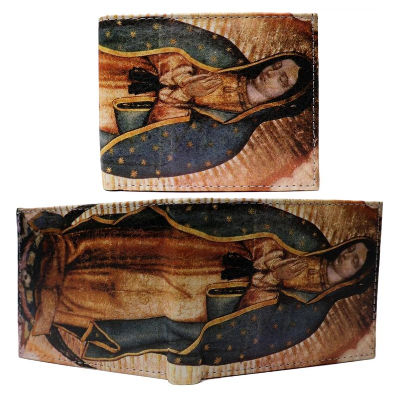 Virgin Mary Our Lady of Guadalupe Leather Bi-Fold Bifold Wallet