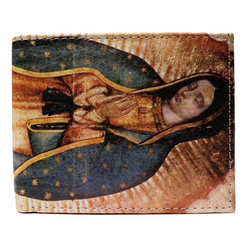 Virgin Mary Our Lady of Guadalupe Leather Bi-Fold Bifold Wallet