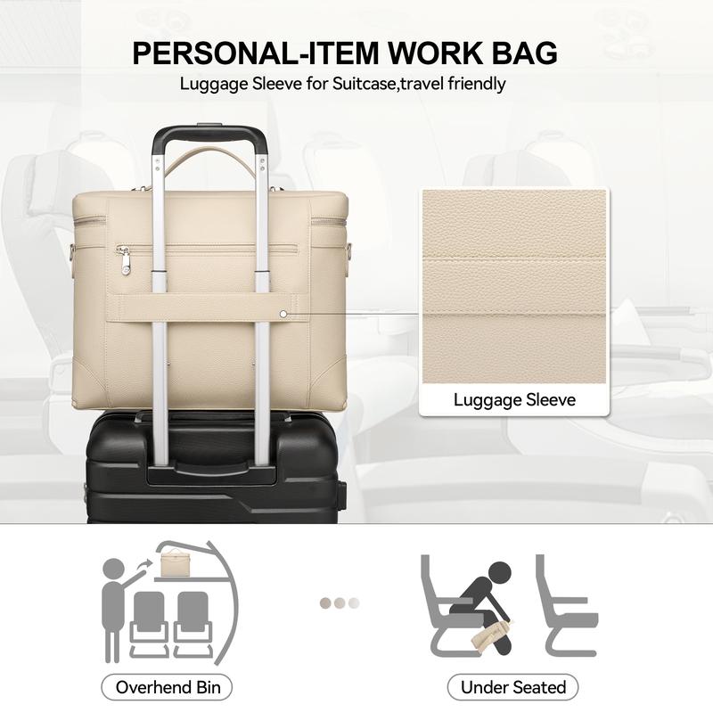 BOSTANTEN Laptop Bag for Women Work Tote Bag Leather Briefcase Messenger Bag for Bussiness Trip, Fit for MacBookPro 16 Inch