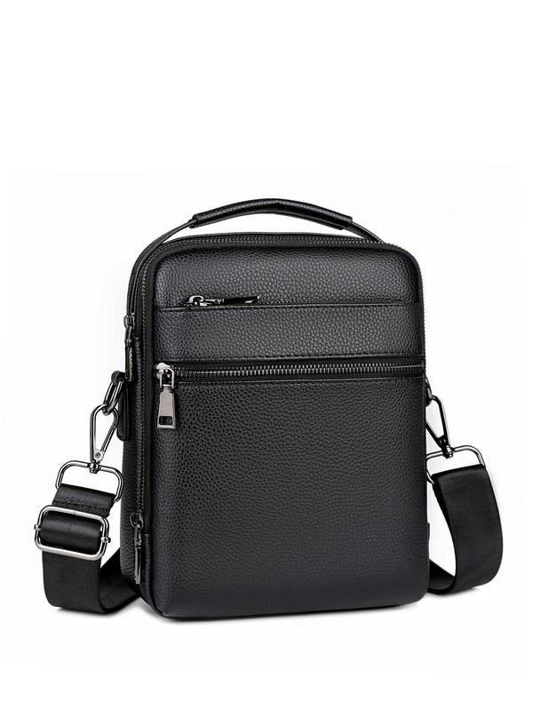 Men's Business Fashion Solid Color Crossbody Bag, Casual Versatile Commuter Bag for Work & Daily Used, Trendy All-match Bag for Men