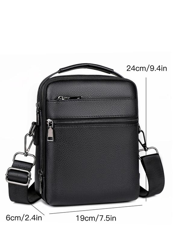 Men's Business Fashion Solid Color Crossbody Bag, Casual Versatile Commuter Bag for Work & Daily Used, Trendy All-match Bag for Men