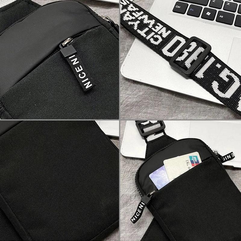 Sports Chest Bag Men Small Mobile Phone Messenger Bags Waist Bags Multi-Function Carry-on Bag Engrave Image Initial Name Patter