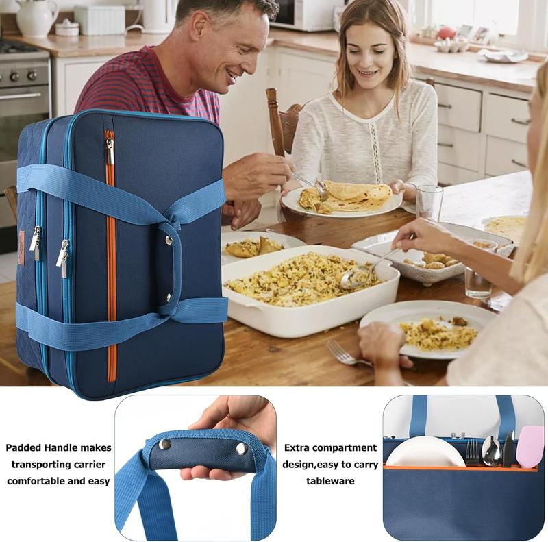 Casserole Carrier for Hot or Cold Food,Expandable Insulated Food Carrier for transport,Fits 9