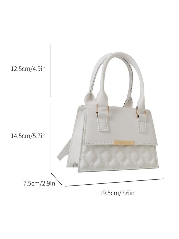 Elegant Style Solid Quilted Handbag, Girls Birthday Gift Luxury Bags for Women, Simple Pu Leather Small Square Bag, Buckle Decor Shoulder Bag for Daily Used