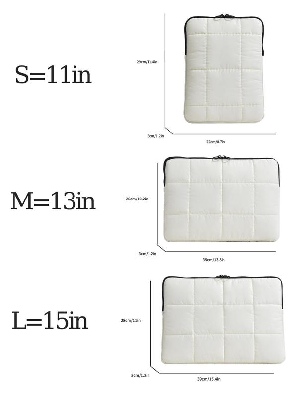 Solid Color Quilted Design Laptop Bag, Portable Shockproof Laptop Case, Fashionable Laptop Bag for Ipad Macbook Air Macbook