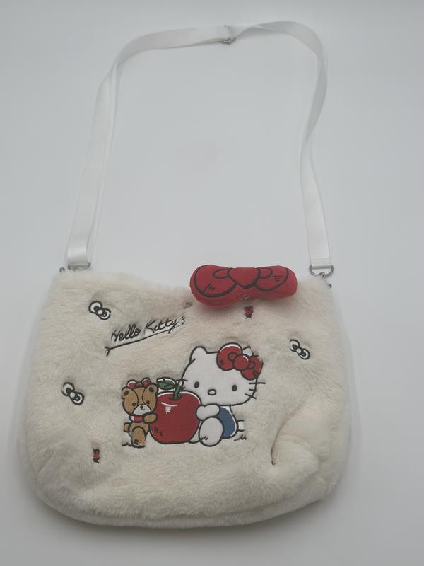 White Christmas  kitty tote bag with shoulder straps