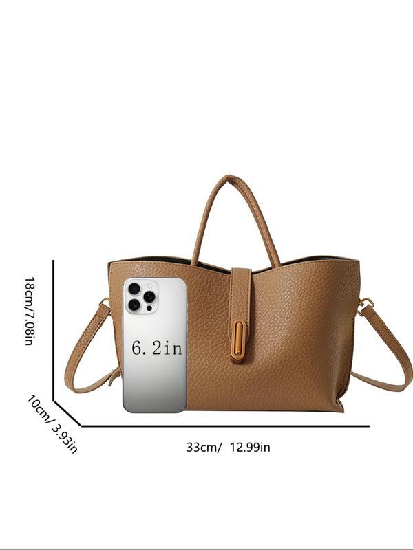 Women's Elegant Solid Color Handbag, Fashionable Crossbody Bag for Daily Used, Casual Trendy Versatile High-quality Daily Commuting Bag