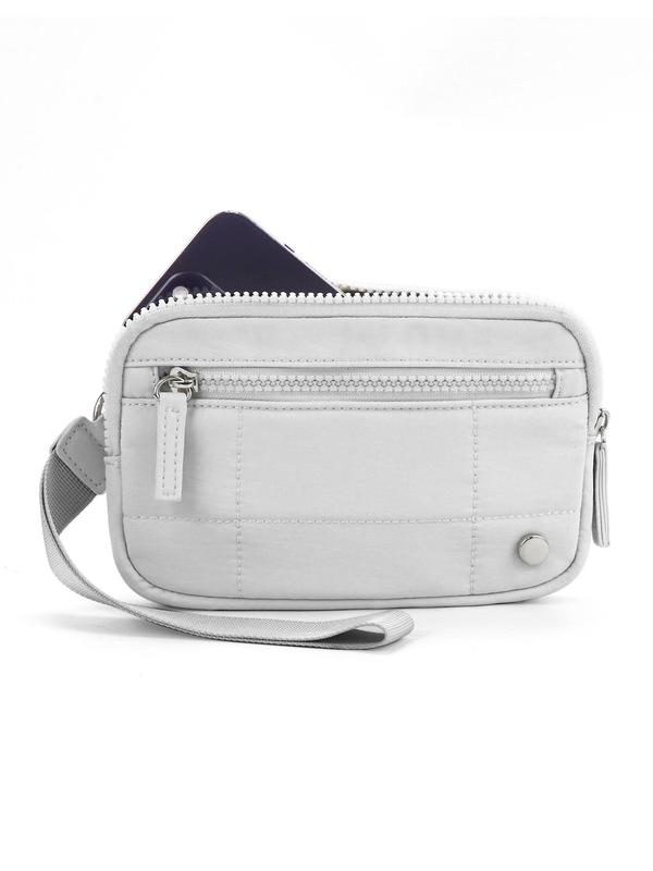 Women's Solid Color Zipper Wristlet, Fashionable PVC Clear Card Holder, Casual Versatile Clutch for Daily Used