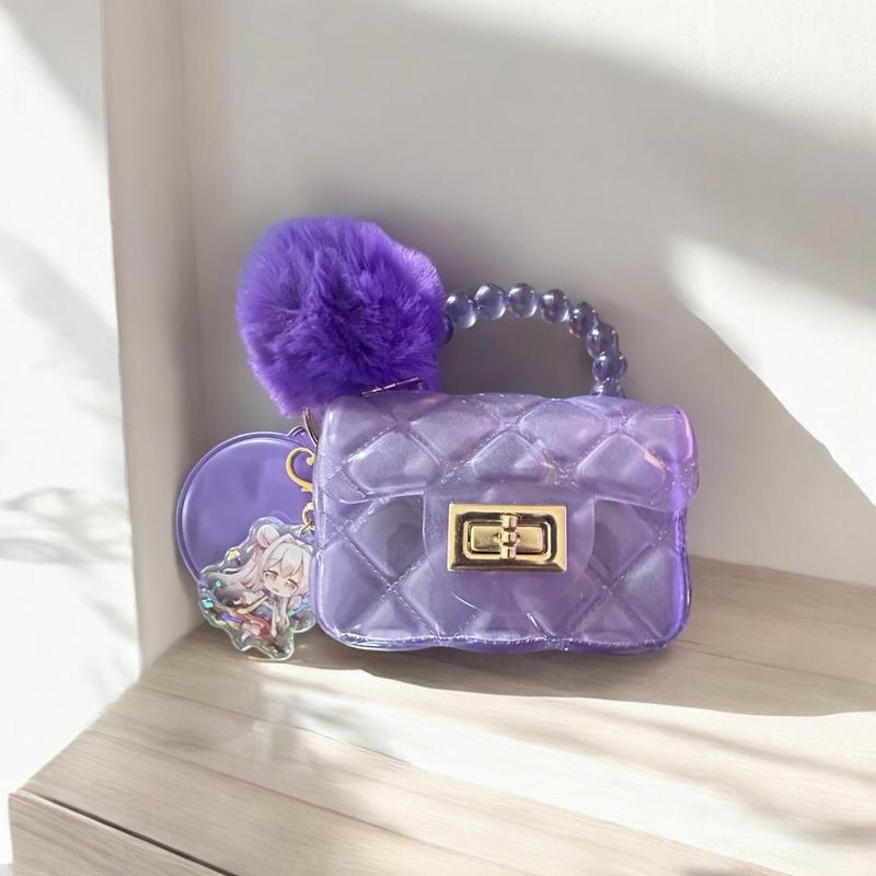 Cute Jelly Purses with Mirror and Anime Charm for Women - Perfect for Any Occasion, Lightweight and Trendy fashion  handbag cross body