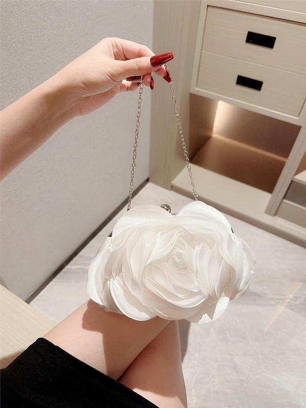 Women's Elegant Flower Design Evening Bag, 2024 New Style Exquisite Trendy Clutch Bag, Fashionable Wedding Bridesmaid  Handbag for Party Decoration