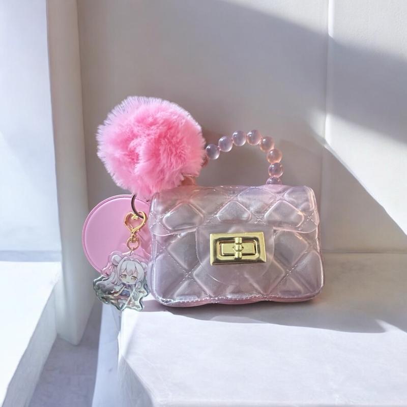 Cute Jelly Purses with Mirror and Anime Charm for Women - Perfect for Any Occasion, Lightweight and Trendy fashion  handbag cross body