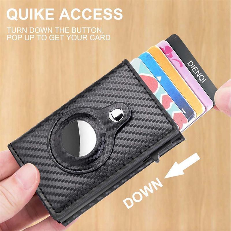 Portable Mens Wallet Card Holder LeatherBlack Friday free shipping, Thanksgiving Gift, Slim, Carbon Fiber, ID Window Cash Slot