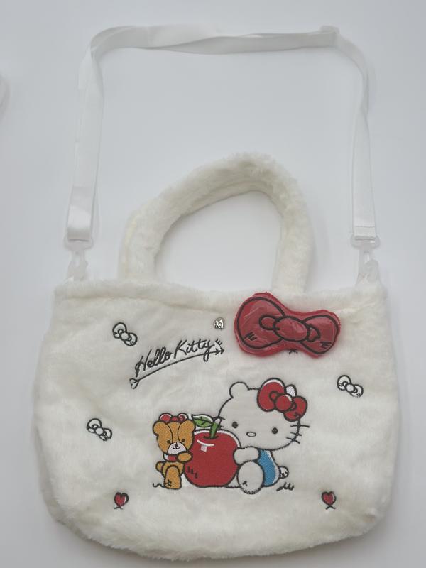 White Christmas  kitty tote bag with shoulder straps