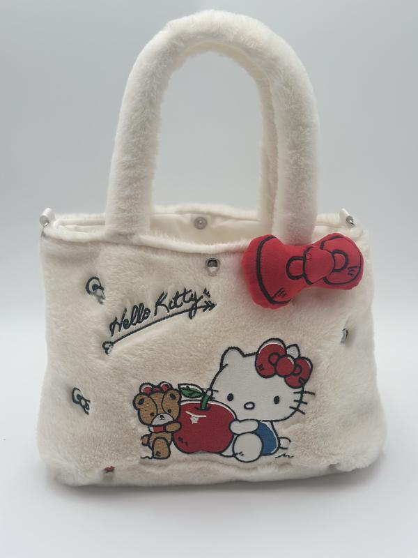 White Christmas  kitty tote bag with shoulder straps