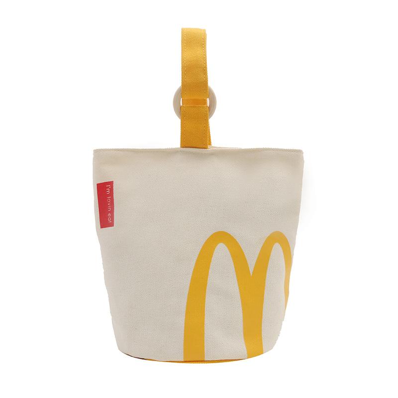 McDonald's Large Capacity Bucket Bag Canvas Backpack for Men and Women