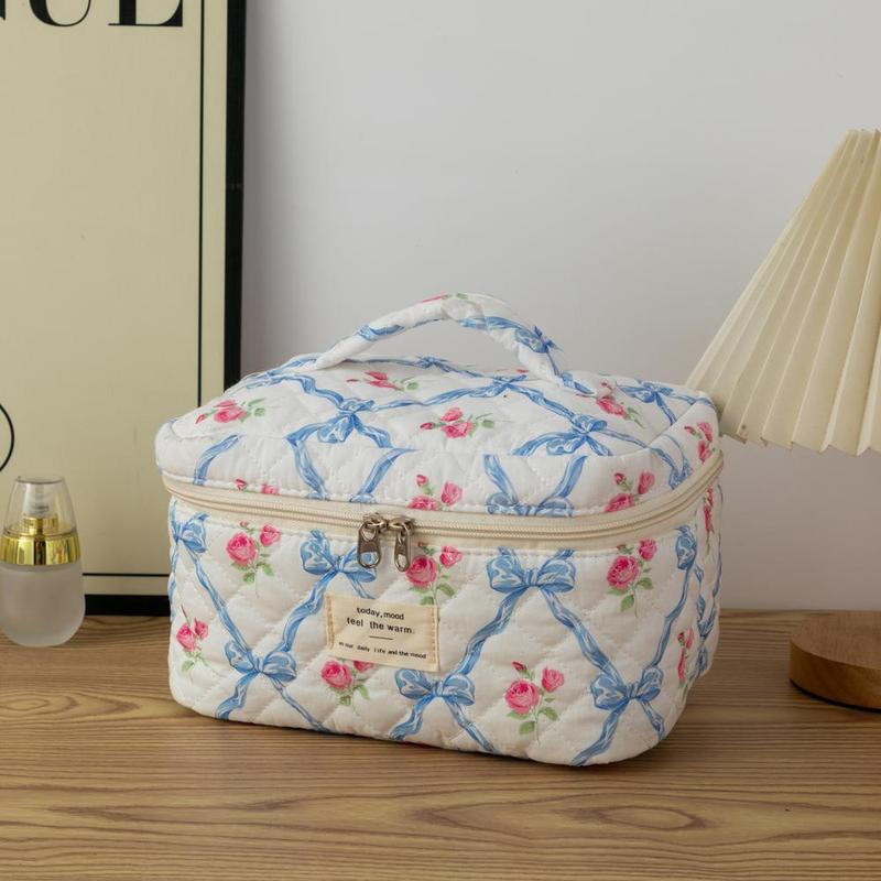 Floral Pattern Makeup Bag Set, 3 Counts set Large Capacity Travel Cosmetic Bag, Zipper Makeup Organizer Pouch, Versatile Storage Bag