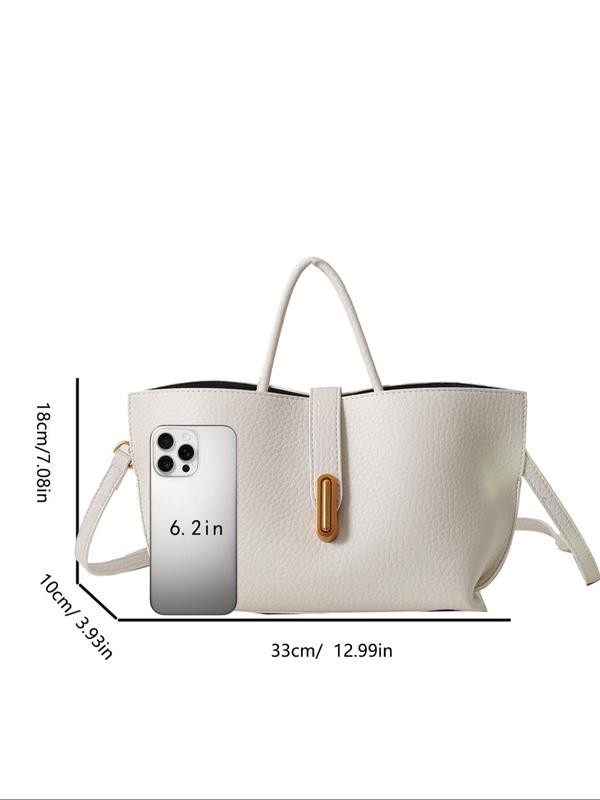 Women's Elegant Solid Color Handbag, Fashionable Crossbody Bag for Daily Used, Casual Trendy Versatile High-quality Daily Commuting Bag