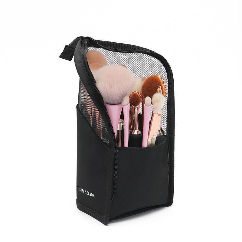 Portable Makeup Brush Bag with Zipper, Travel Cosmetics Storage Bag, Fashion Makeup Tools for Women & Girls, Travel Item Organizer